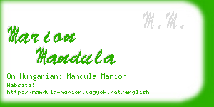 marion mandula business card